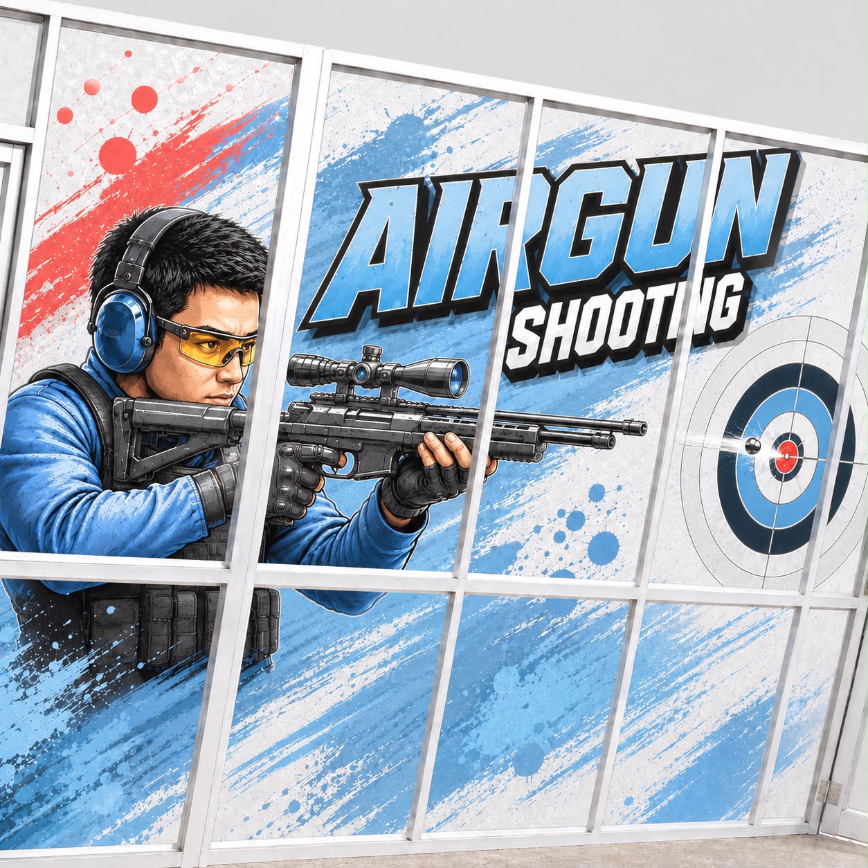 The Airgun Shooting range wall artwork
